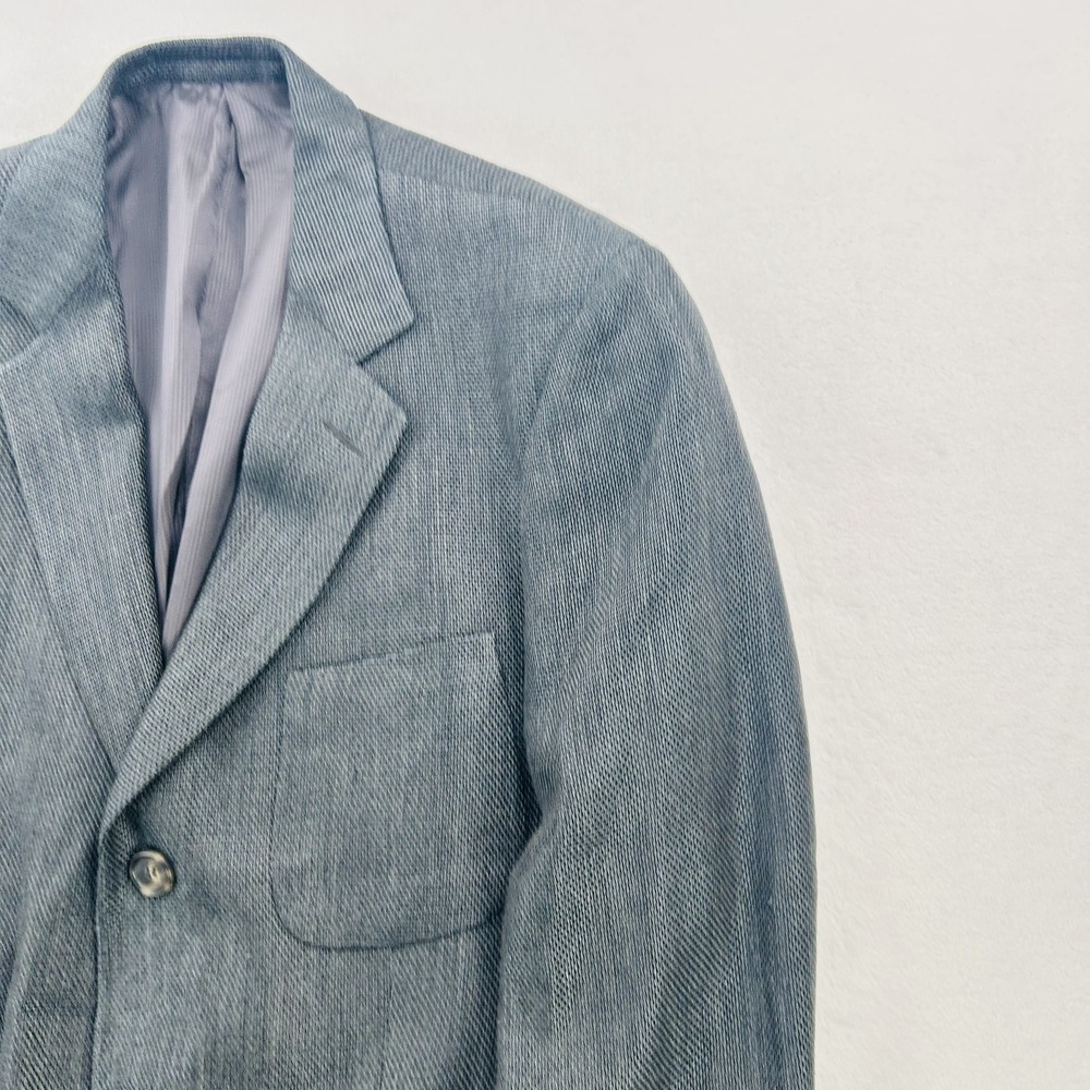 Ermenegildo Zegna Blazer Mens 40 Gray Wool Linen Bergdorf Goodman Jacket - Picture 6 of 16